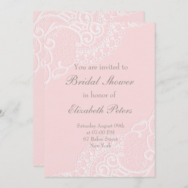 Rosa Vintages elegantes Hochzeitssemble-Brautparty Einladung (Vorne/Hinten)