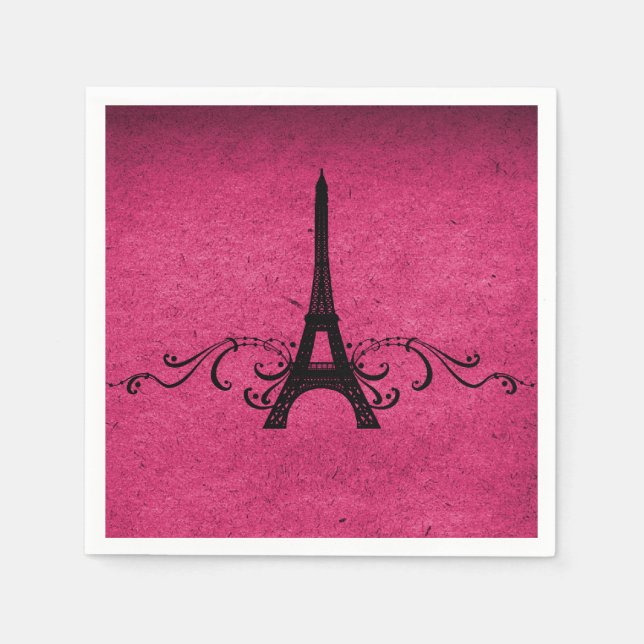 Rosa Vintages Französisch Geblüht Serviette (Vorderseite)