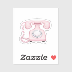 Rosa Vintages Telefon Emoji Art Aufkleber