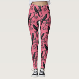 Rosa Vintages Vogelmuster Leggings