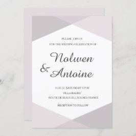 Rosa-violett geometrisch elegante Hochzeit Einladung