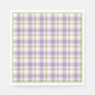 Rosa Violett Lila Zitronengrün Weißer Tartan Karie Serviette