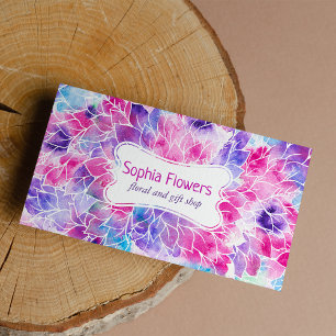 Rosa violette aquamarine, handbemalte Aquarellblum