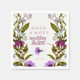 Rosa violette Blumen   Bloom Bridal Shower Serviette