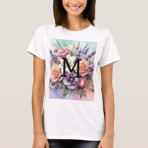 Rosa violette Blütenblumen T-Shirt
