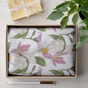 Rosa violette tropische Margerite und Lilien Wildb Seidenpapier