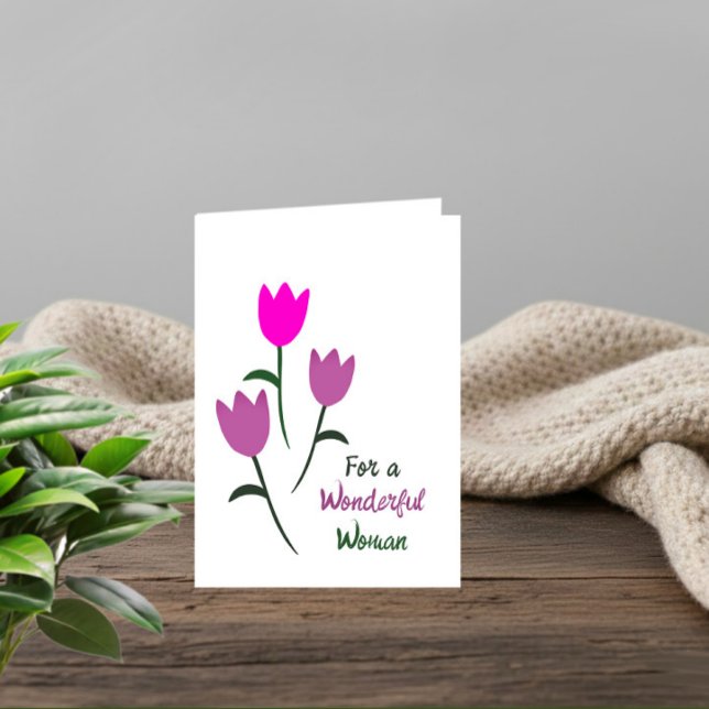 Rosa & violette Tulpen Muttertag Feiertagskarte (Von Creator hochgeladen)