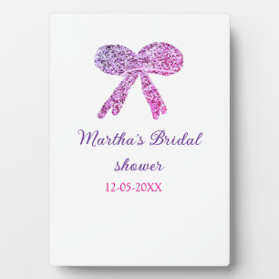 Rosa violetter Bogen Glitter Glanz Brautparty Name Fotoplatte