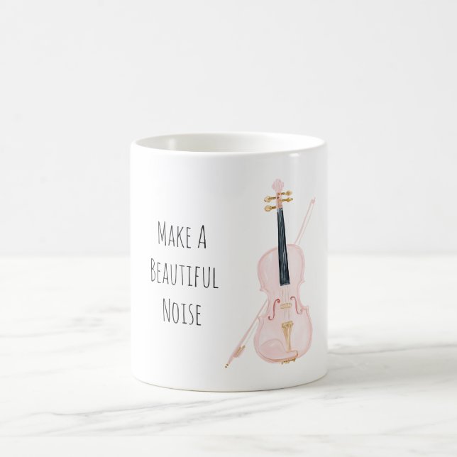 Rosa Violin Instrument Kaffeetasse (Mittel)