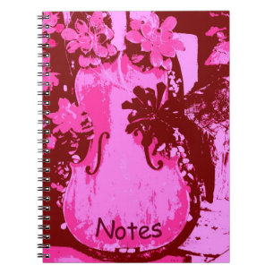 Rosa Violinen-Notizbuch Notizblock