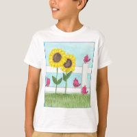 Rosa Vögel & Sonnenblumen Kinder
