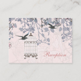 Rosa Vogelkäfig, Liebesvögel Hochzeitskarten Begleitkarte