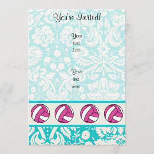 Rosa Volleyball; Damaskusmuster Einladung