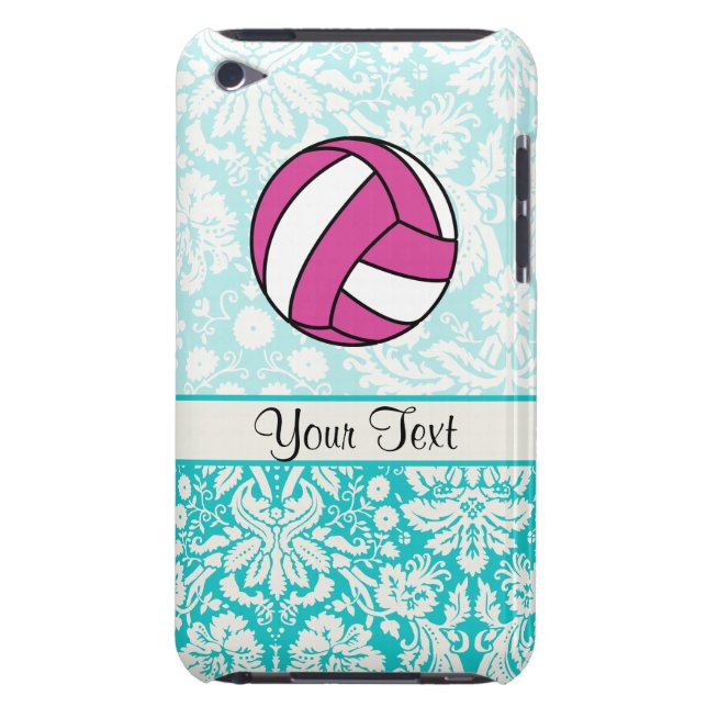 Rosa Volleyball; Damast-Muster iPod Touch Cover (Rückseite)