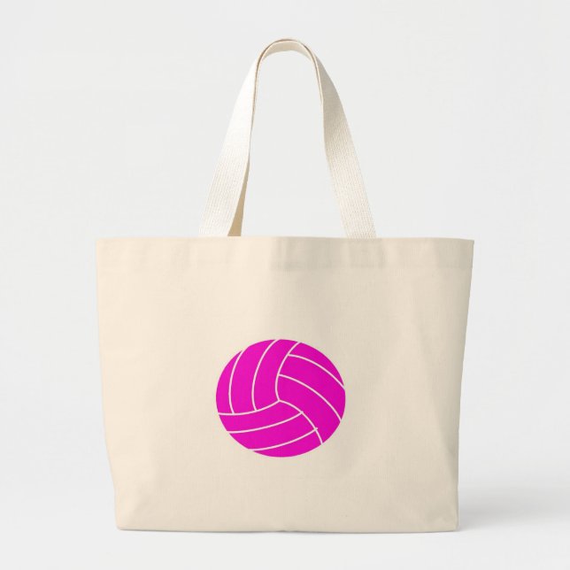 Rosa Volleyball Jumbo Stoffbeutel (Vorne)