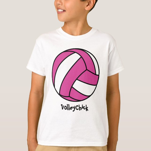 Rosa Volleyball (kundengerecht) T-Shirt (Vorderseite)