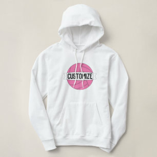 Rosa Volleyball-kundenspezifischer Team-Name/Text Hoodie