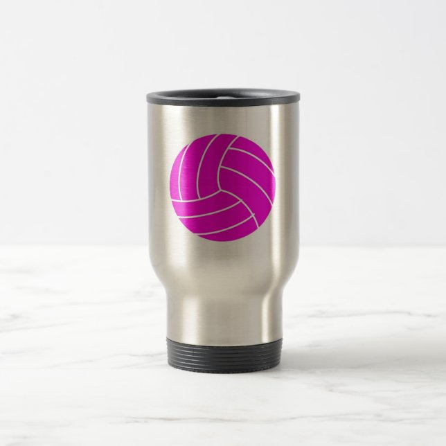 Rosa Volleyball Reisebecher (Mittel)