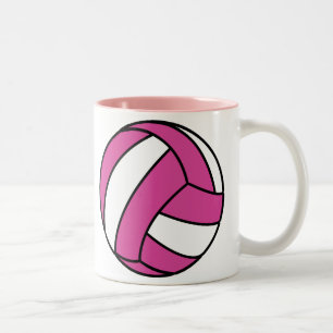 Rosa Volleyball Zweifarbige Tasse