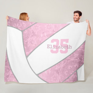 Rosa Volleyballmädchen personalisiert Fleecedecke