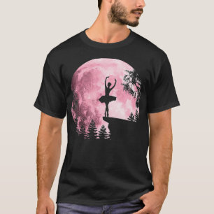 Rosa Vollmond-Ballett-Tanzmondlicht der Frauen Ba T-Shirt