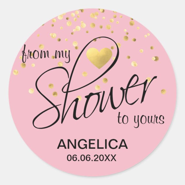 Rosa von meiner Dusche zu Ihrem Runder Aufkleber (Vorderseite)