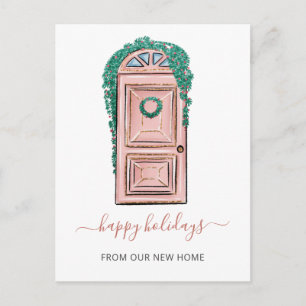 Rosa Vordertür Weve bewegter Urlaub Postkarte