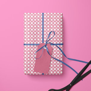 Rosa vornehme Gingham-Herzen- Geschenkpapierrolle Geschenkpapier