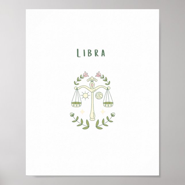 Rosa Waage, Tierkreiszeichen, Sternzeichen Poster (Vorne)