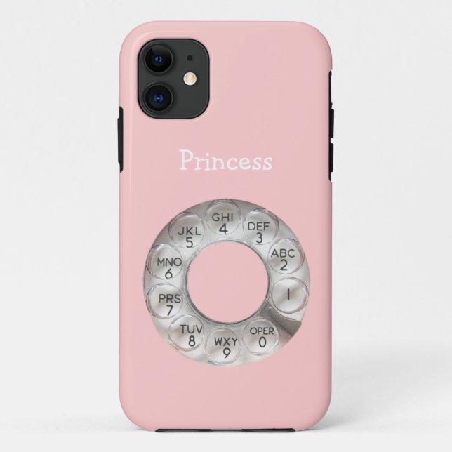 Rosa Wählscheibentelefon  Case-Mate iPhone Hülle (Rückseite)