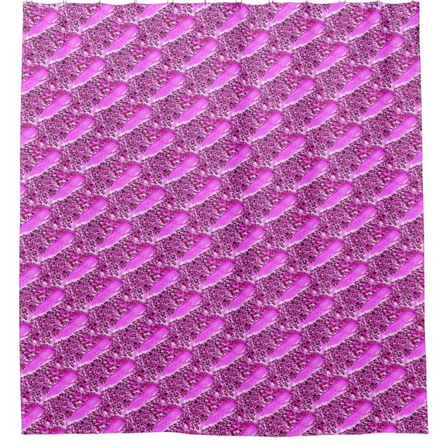 Rosa Wal-Pop-Design Duschvorhang (Vorderseite)