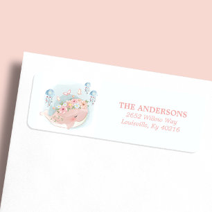 Rosa Wal Quallen Mädchen Baby Shower Adresse