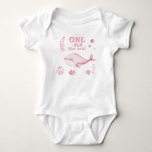 Rosa Wal unter dem Meer 1. Geburtstag Baby Strampler