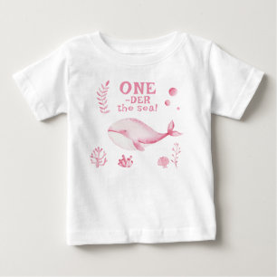 Rosa Wal unter dem Meer 1. Geburtstag Baby T-shirt