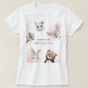 Rosa Wald Baby-Shower-T-Shirt für die werdende Mut T-Shirt