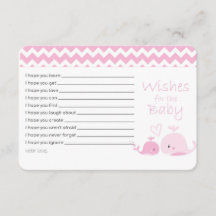 Rosa Wale Wünsche für die Babykarte