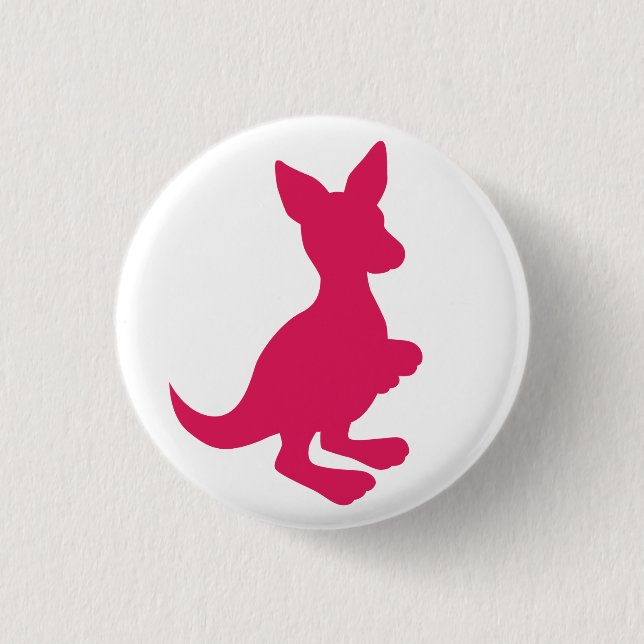 Rosa Wallaby-Knopf Button (Vorderseite)