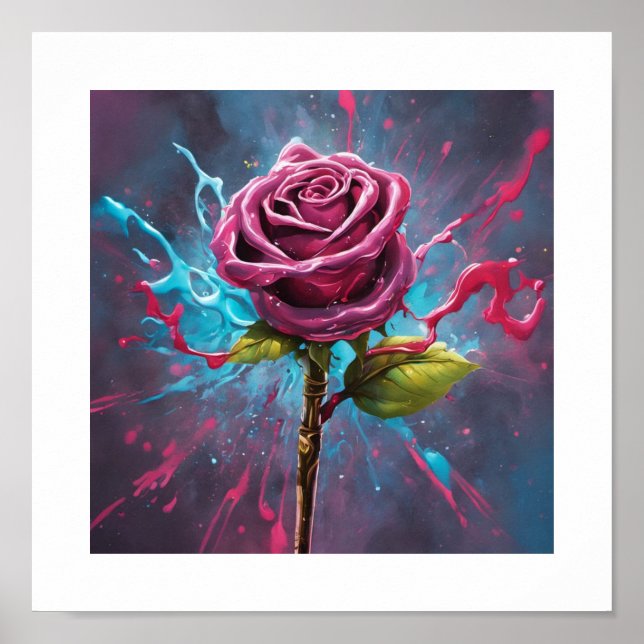 Rosa Wand-Rose Poster (Vorne)
