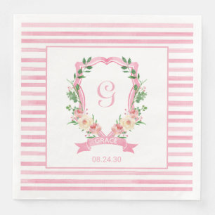 Rosa Wappen Babydusche Paprika Abendessen Napkins Serviette