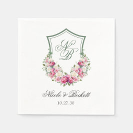 Rosa Wappen Hochzeit Serviette