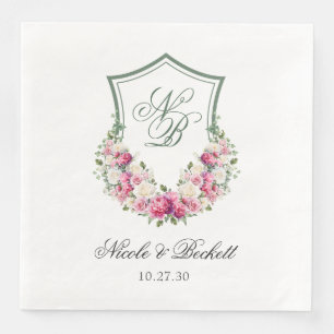 Rosa Wappen Hochzeit Serviette
