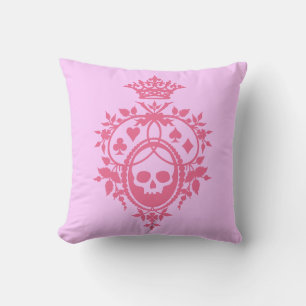 Rosa Wappen mit Schädel und Kardanzüg Kissen Kisse