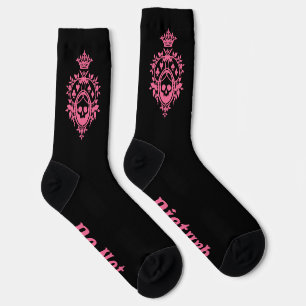 Rosa Wappen mit Skull und Kardanzüge Socken