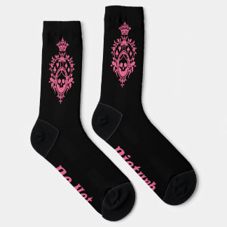 Rosa Wappen mit Skull und Kardanzüge Socken