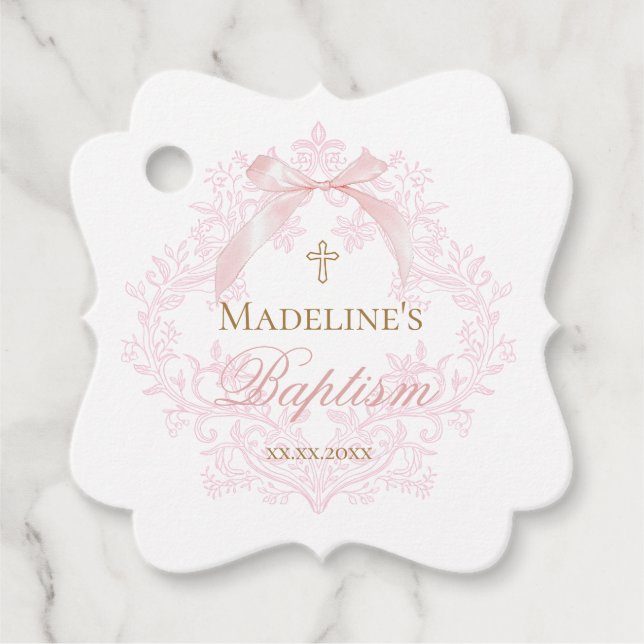 Rosa Wappen | Taufe Geschenkanhänger (Vorderseite)