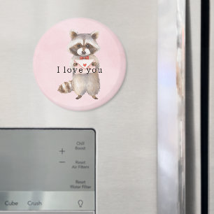 Rosa Waschbär-Liebesbrief Magnet
