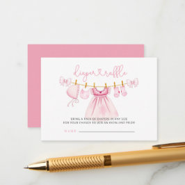 Rosa Wäscheleine Mädchen Duschdusche Windelwanne R Begleitkarte