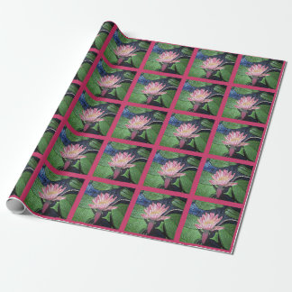 Rosa Wasser-Lilien-Pink quadriert Packpapier