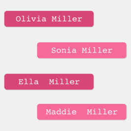 Rosa wasserdichte Beschriftungen für Schultagen Etiketten