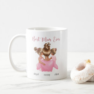 Rosa Wasserfarbe Beste Mama je Personalisiert Kaffeetasse